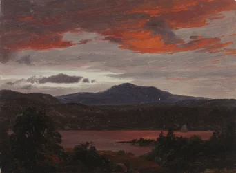 Turner Pond avec Pomola Peak et Baxter Peak, Maine